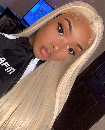 613 PLATINUM BLONDE STRAIGHT LACE FRONT WIG